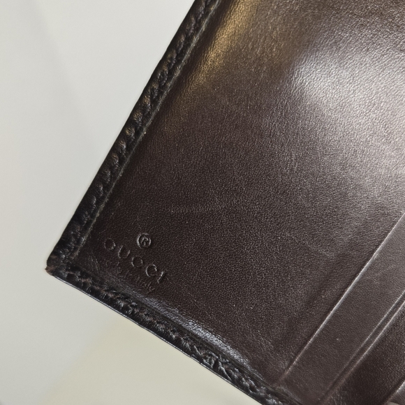 Gucci GG Guccisima Monogram Leather Compact Wallet in Dark Chocolate Brown - Picture 8 of 9